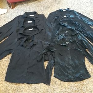 NINE BLACK WORK SHIRTS!!!!